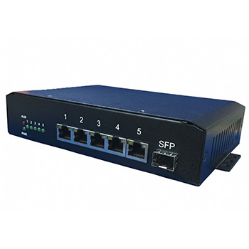 Gigabit PoE Media Converter, managed Gigabit PoE switch, 4P 802.3at PoE + 1P SFP, DC24V input, PSE-SW5FG
