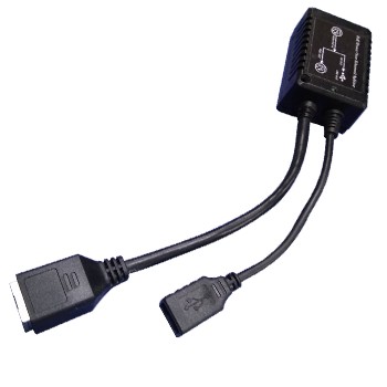 PoE para USB+PoE, carregador USB, entrada PoE 802.3af/at, saída dupla USB 48V PoE + 5V 2.4A, atender BC1.2, MIT-61-48P05USB-F