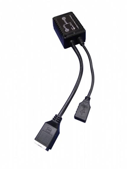 PoE to USB&#x2B;PoE, USB Charger, 802.3af/at PoE Input, 48V PoE &#x2B; 5V 2.4A USB Dual Output, meet BC1.2, MIT-61-48P05USB-F