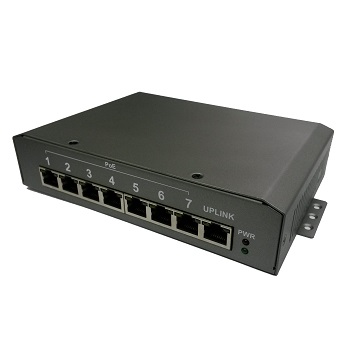 8-port Gigabit PoE Switch/Extender, 48VDC input, 7x 802.3at PoE output, 35W/Port,, PSE-SW8G44B4