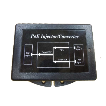 DC / DC PoE Injector com 9 a 36V Tensão de entrada DC e carga máxima 24V/0.8A