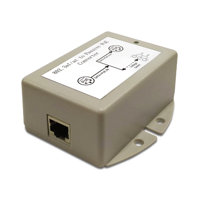 12W DC/DC PoE Converter with 48V DC PoE Input and 12/24V Switchable Output Voltages