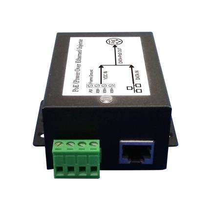 DC/DC Gigabit PoE Injector with 10-36V DC Input Voltage and 0.35A