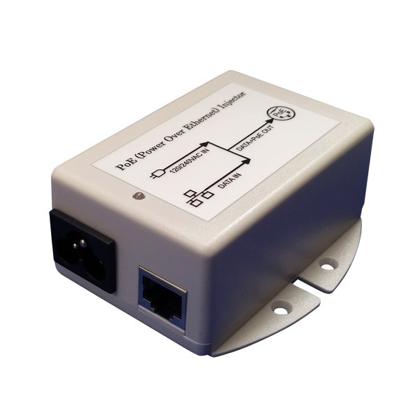 1-port PoE Injector with 10/1000Mbps Data Rates, Surge Protection and 802.3af Compliant