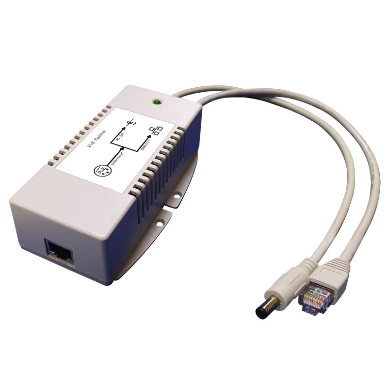 24V AC PoE Splitter with 44 to 57V DC Input, Measures 125 x 72 x 38mm