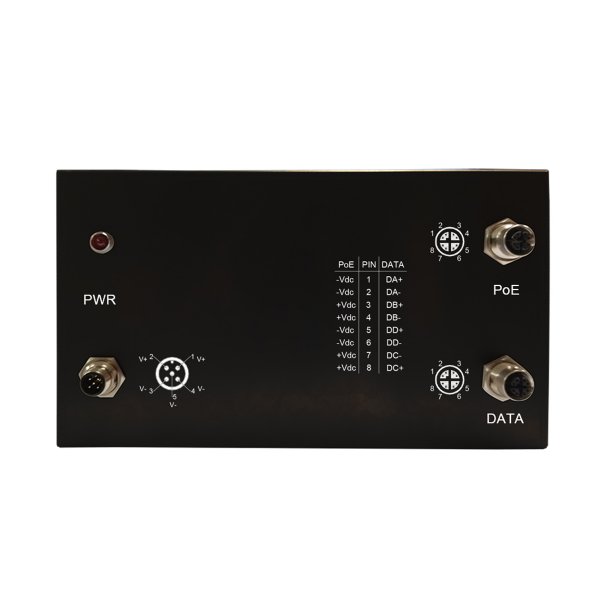 IP67 90W DC/DC Gigabit PoE Injector M12 connector, 56V 1.61A Output, 802.3bt, -40C~+70C, MIT-65G-4856D-BT-M12-IP67