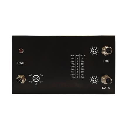 IP67 90W DC/DC Gigabit PoE Injector M12 connector, 56V 1.61A Output, 802.3bt, -40C~&#x2B;70C, MIT-65G-4856D-BT-M12-IP67