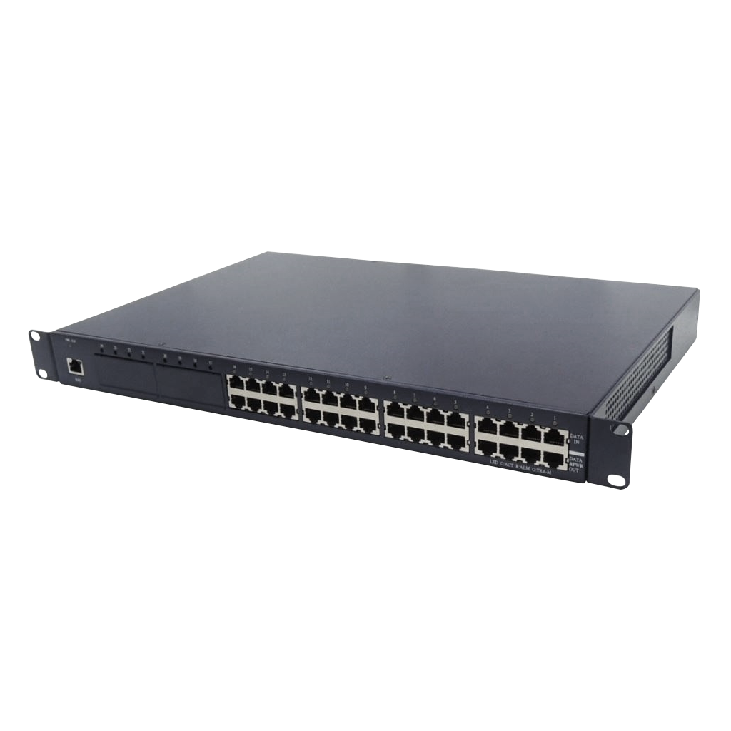 ラックマウント型 16 ポート ギガビット PoE インジェクタ、リモート コントロール管理機能付き、最大 35W/ポート、802.3at ...