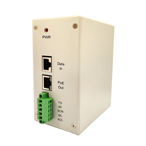 AC/DC 802.3bt 5 Gigabit PoE Injector, 100-240VAC Input, 56V output, 90W 1.6A, -40C~+50C, DIN-PS100-56DBN