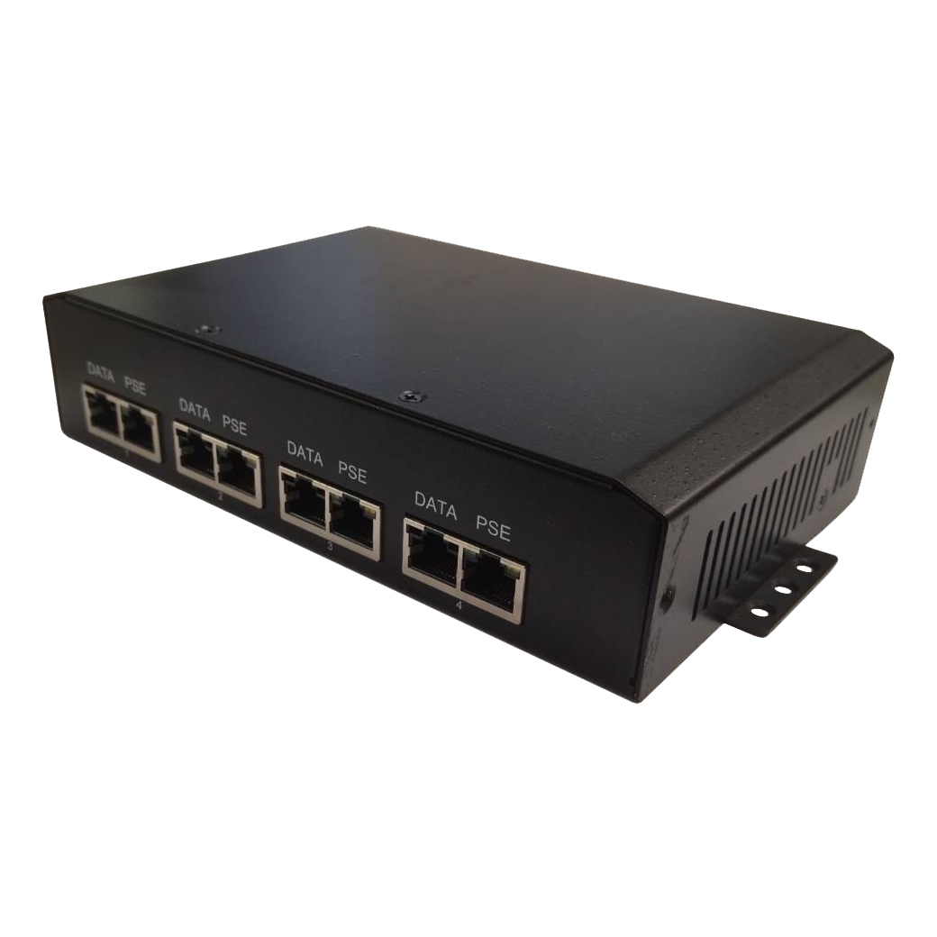 IEEE 802.3afに準拠とパワー・オーバー・イーサネット4ポートアクティブインジェクター